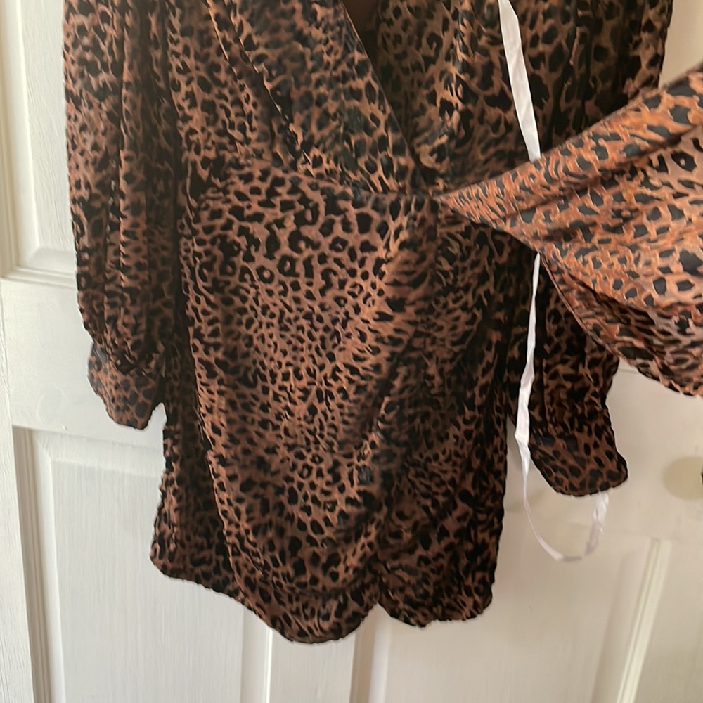 Misguided Animal Print Devore Drape Bodycon Dress - image 5